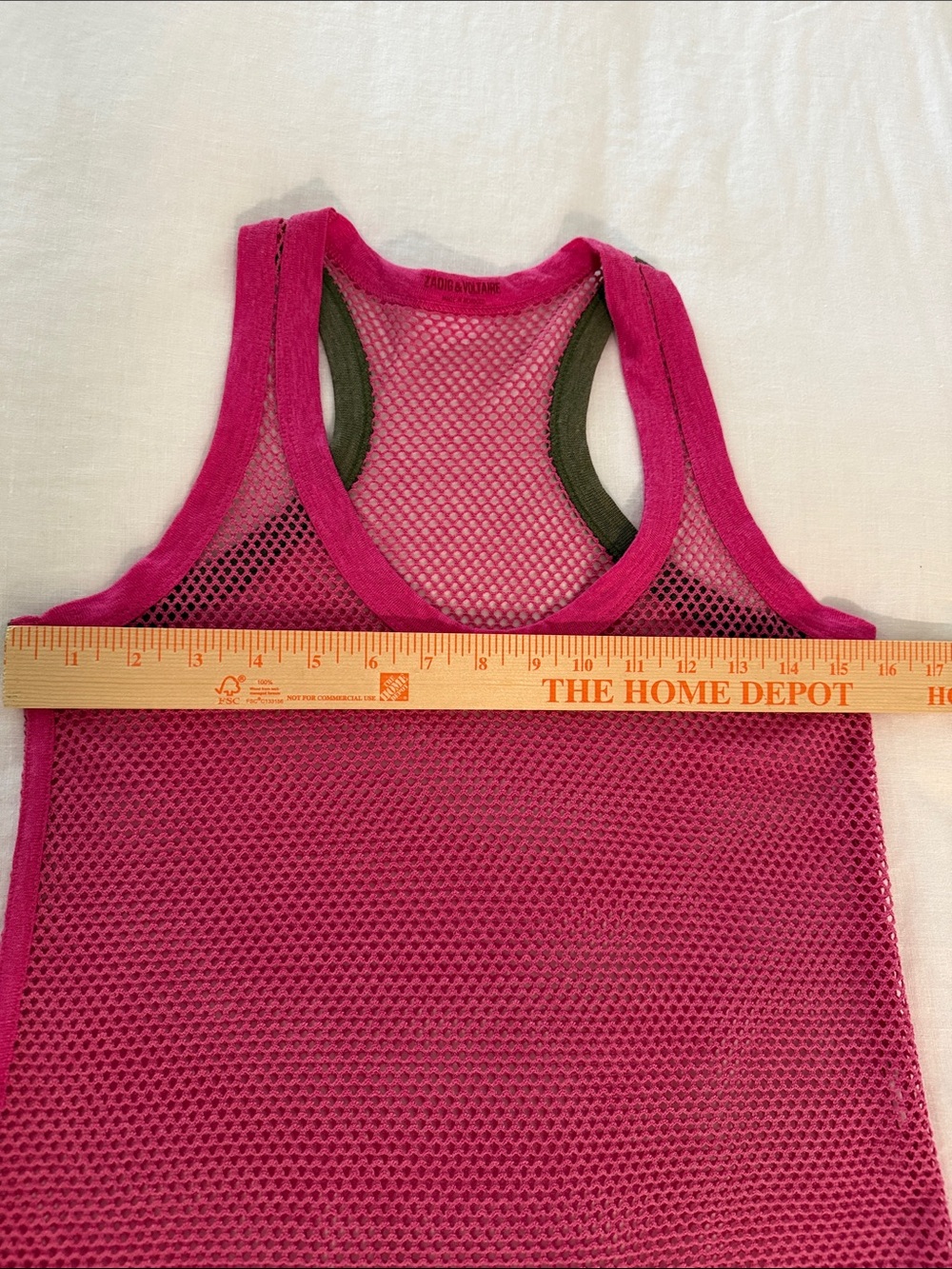 Zadig & Voltaire Hot Pink Mesh Fishnet  Tank  sz S - Picture 5 of 9
